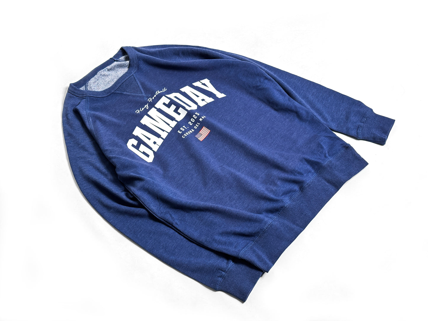 Game Day Crewneck Sweater Blue French Terry