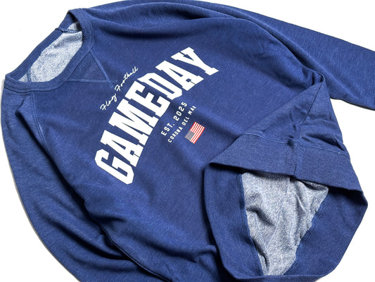 Game Day Crewneck Sweater Blue French Terry